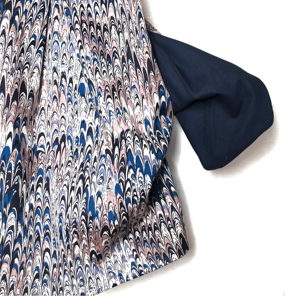 French Connection Richie Desert Lily Abstract Print Boatneck A-Line Sheath Dress - Picture 11 of 15